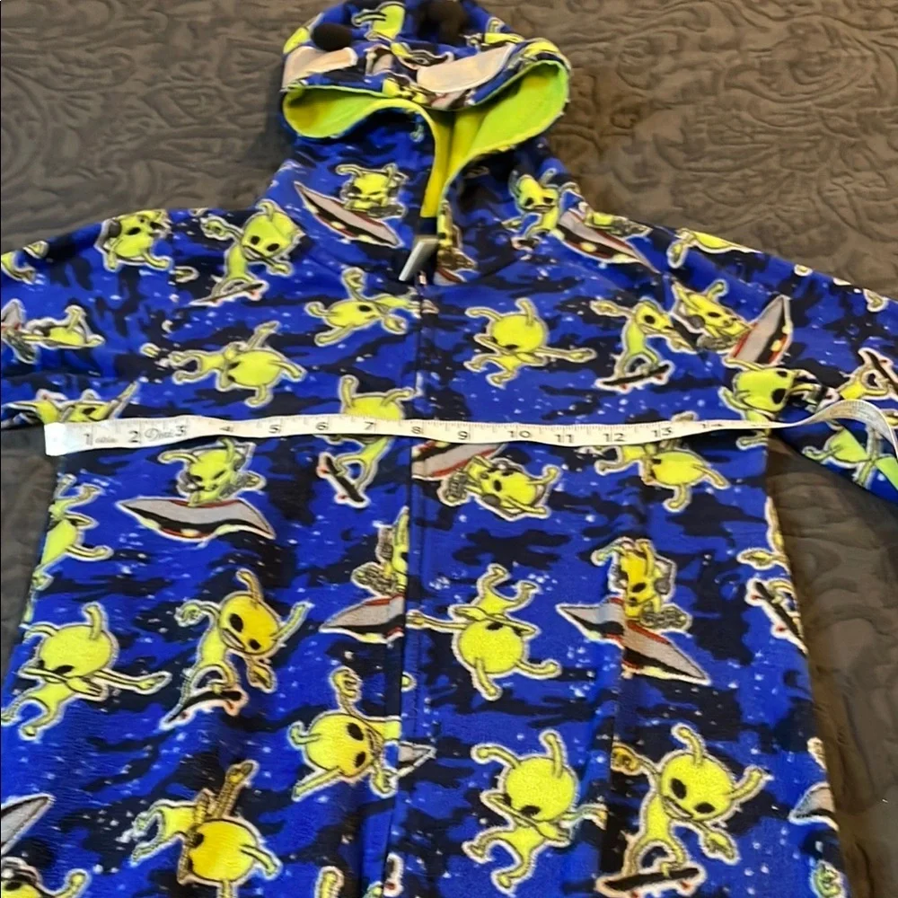 Blue Alien Print Onesie Pajamas Size M/M 7/8